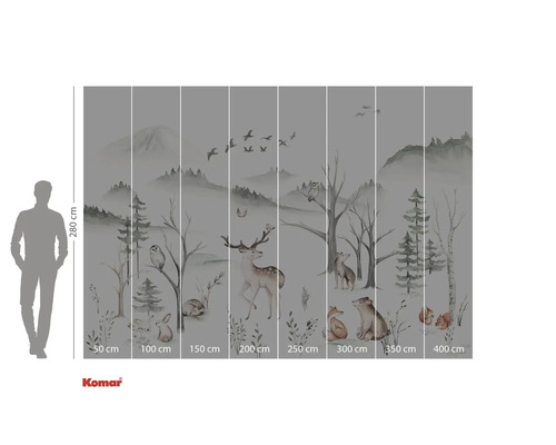 Fototapeta s motivem lesních zvířat a rozměry