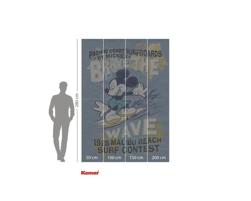 Foto tapeta s motivem Mickey Mouse surf, rozměry 200 x 280 cm
