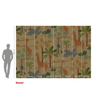 Tapeta s motivem žiraf a rostlin pro dekoraci stěn