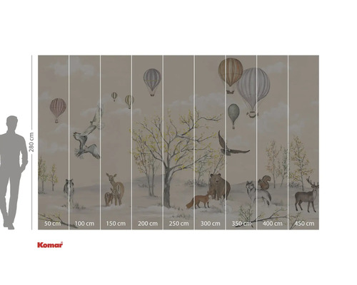 Fototapeta s lesními zvířaty a horkovzdušnými balóny