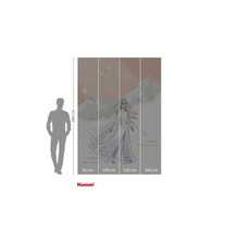 Nástěnná malba Komar s motivem Ledové královny Elsy, skládající se ze čtyř částí, s výškou 280 centimetrů.