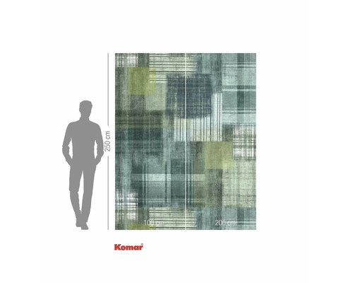 Komar fototapeta s abstraktním kostkovaným vzorem a údaji o velikosti