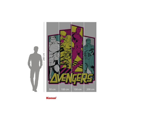 Komar Avengers fototapeta se superhrdiny Hulk, Thor, Iron Man a Captain America