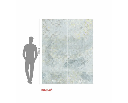 Komar fototapeta s geometrickým vzorem a údaji o velikosti.