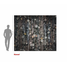 Fototapeta s květinovým vzorem na vzhledu dřevěných prken a rozměry