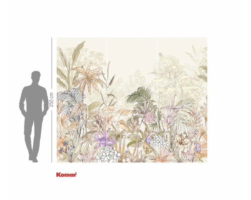 Fototapeta Komar s motivy džungle a různými rostlinami