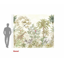 Komar fototapeta džungle se žirafou, zebrou a slonem