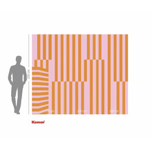 Rozměry fototapety s proužkovaným vzorem a údaji o velikosti