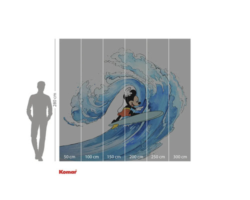 Fototapeta s Mickey Mousem surfujícím na vlně