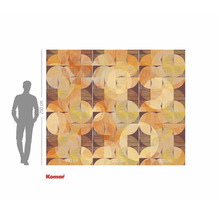 Komar fototapeta s geometrickým vzorem v hnědé, žluté a oranžové barvě