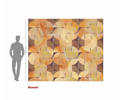 Komar fototapeta s geometrickým vzorem v hnědé, žluté a oranžové barvě