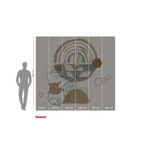 Fototapeta Komar s medvídkem Pú a abstraktními tvary, výška 280 cm