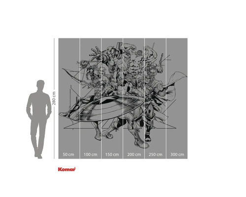 Nástěnná malba Komar Avengers o rozměrech 280 x 300 centimetrů