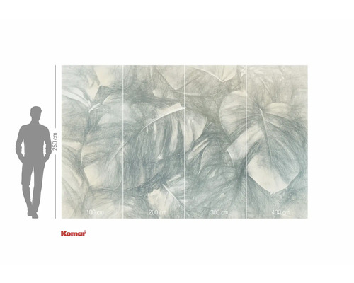 Fototapeta s rostlinným motivem a údaji o velikosti