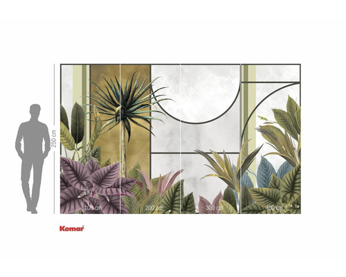 Foto tapeta s rostlinnými motivy a výškovou indikací