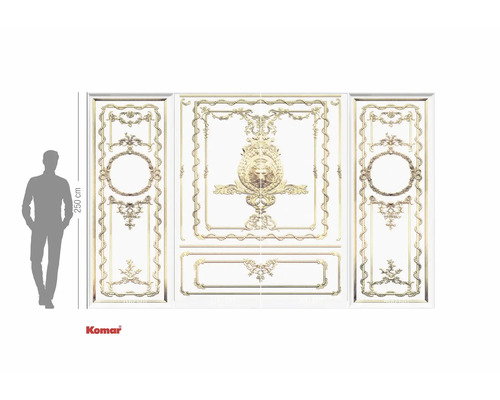 Nástěnná malba Komar se zlatými ornamenty v klasickém stylu