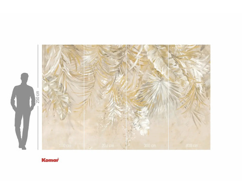 Fototapeta Komar s motivem listů, šířka 400 cm a výška 250 cm