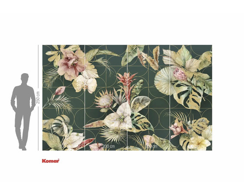 Komar fototapeta s rostlinnými motivy a údaji o velikosti