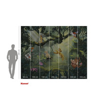 Fototapeta Komar s motivy džungle a postavami z Lvího krále, výška 280 cm, dostupná v různých šířkách