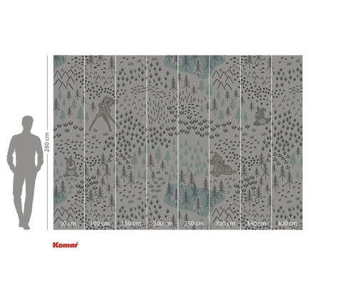 Komar fototapeta s lesními motivy a zobrazeními zvířat, 280 x 400 cm