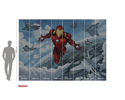 Komar fototapeta s Iron Manem a letadly, rozměry 280 cm x 400 cm