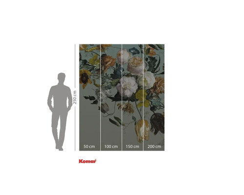 Foto tapeta s květinovým motivem, skládající se ze čtyř částí, pro dekoraci stěn