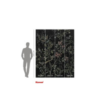 Fototapeta s motivem ptáků a květin na tmavém pozadí, rozměry 250 x 200 cm