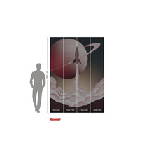 Fototapeta s raketovým startem před planetou