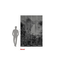 Komar fototapeta s dinosaury, vodopádem a palmami