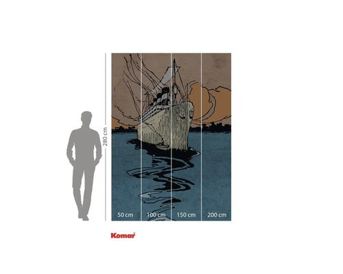 Vliesová tapeta s motivem lodi, rozměry 280 cm výška a 300 cm šířka