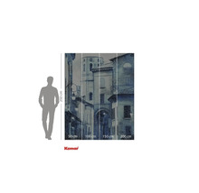 Vícedílná fototapeta s motivem města a výškovou indikací