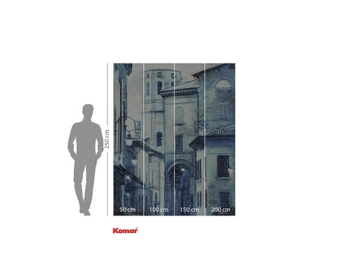 Vícedílná fototapeta s motivem města a výškovou indikací