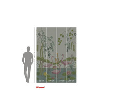 Fototapeta s plameňáky, lekníny a rostlinami