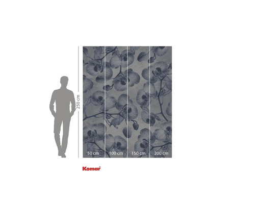 Fototapeta Komar se vzorem orchidejí, rozměry 250 x 200 cm