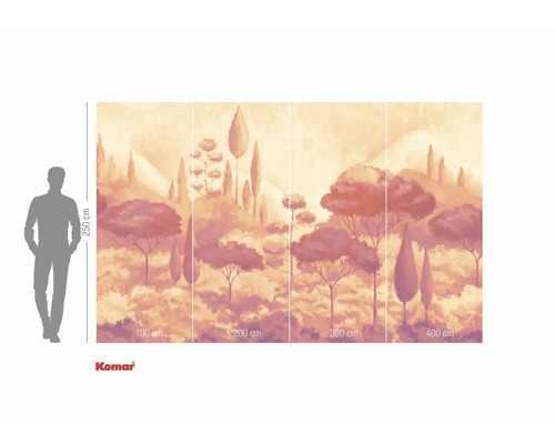 Foto tapeta s toskánskou krajinou a stromy