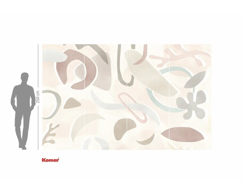 Fototapeta s abstraktními tvary a logem Komar