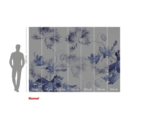 Fototapeta s květinovým motivem a údaji o velikosti