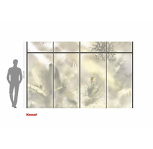 Fototapeta s květinovým vzorem a údaji o velikosti.