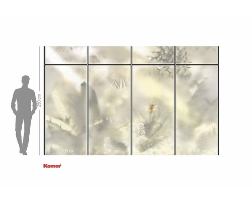 Fototapeta s květinovým vzorem a údaji o velikosti.