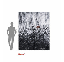 Komar fototapeta s plážovým motivem, kameny a vlnami, šířka 300 centimetrů a výška 250 centimetrů