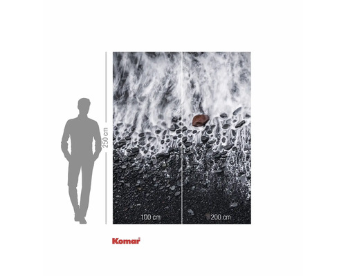 Komar fototapeta s plážovým motivem, kameny a vlnami, šířka 300 centimetrů a výška 250 centimetrů