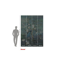 Fototapeta Komar s pávy a květinovým designem, výška 280 cm, rozdělená do čtyř pruhů