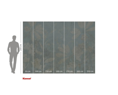 Fototapeta s květinovým vzorem a údaji o velikosti