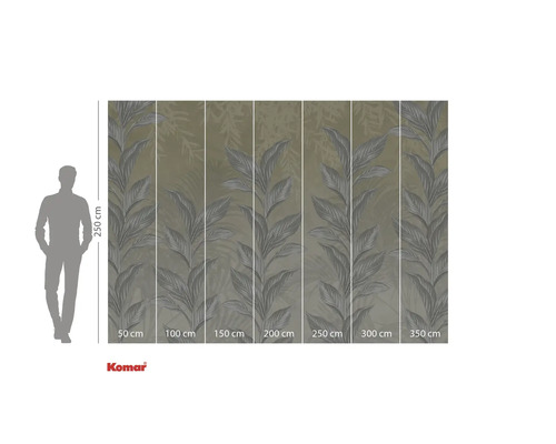 Fototapeta s motivem listů a údaji o šířce