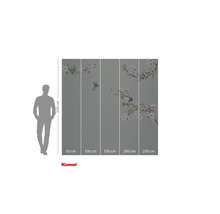 Fototapeta s motivem ptáků a květin, rozměry 250 x 250 centimetrů