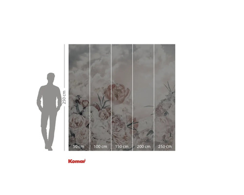 Foto tapeta s květinovým vzorem a oblačnou oblohou