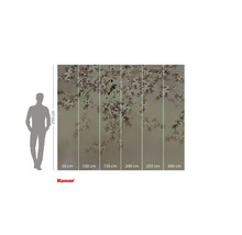 Foto tapeta s květinovým vzorem a motivem ptáka jako dekorace na zeď