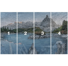 Čtyřdílná fototapeta s motivem horského jezera
