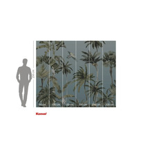 Fototapeta s palmami a tropickými ptáky, výška 250 cm