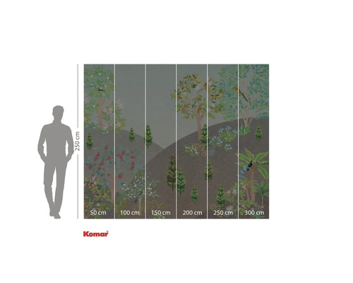 Fototapeta s motivem lesa a výškovými údaji.